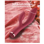 G Spot & Clitoral Stimulating Rabbit Vibrator Vibration & Tapping Modes Red