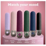 Pocket sized Quiet Bullet Vibrator with Pleasure Modes Full Silicone BURGUNDY