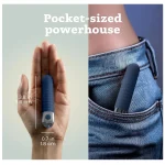 Pocket sized Quiet Bullet Vibrator with Pleasure Modes Full Silicone BLUE