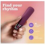 Pocket sized Quiet Bullet Vibrator with Pleasure Modes Full Silicone BURGUNDY
