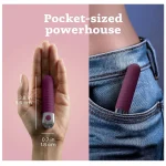 Pocket sized Quiet Bullet Vibrator with Pleasure Modes Full Silicone BURGUNDY