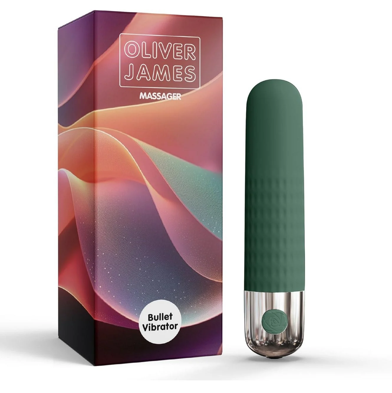 Pocket sized Quiet Bullet Vibrator with Pleasure Modes Full Silicone JADE GREEN