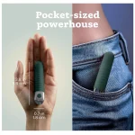 Pocket sized Quiet Bullet Vibrator with Pleasure Modes Full Silicone JADE GREEN