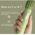 Powerful Rechargeable Cactus Vibrator with Vibrations Inches Lime Green