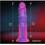 Realistic Liquid Silicone Dildo with Strong Suction Cup Inches Purple Gradient