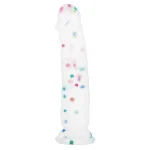 Realistic Silicone Confetti Dildo with Flared Suction Cup Base Inch