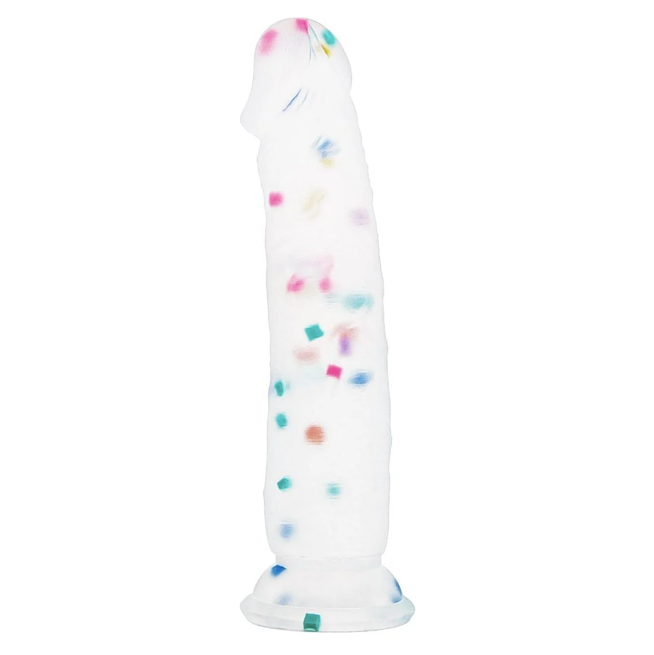 Realistic Silicone Confetti Dildo with Flared Suction Cup Base Inch