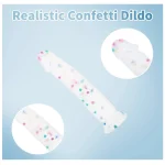 Realistic Silicone Confetti Dildo with Flared Suction Cup Base Inch