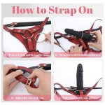 Wearable Strap on Dildo Harness Red Snake