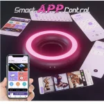 Glow in the Dark APP Control Vibrating Cock Ring Vibration Modes Black