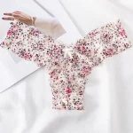 Low Waist Ruffled Lace Floral Panties White Floral