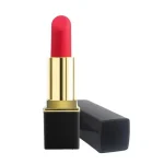 Mini Rechargeable Silicone Lip Stick Vibrator Speeds Black