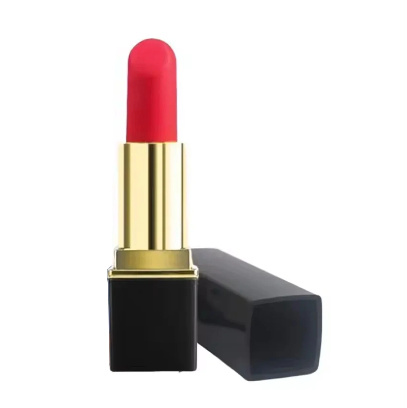 Mini Rechargeable Silicone Lip Stick Vibrator Speeds Black