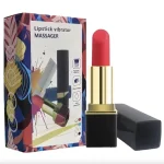 Mini Rechargeable Silicone Lip Stick Vibrator Speeds Black