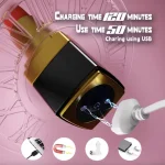 Mini Rechargeable Silicone Lip Stick Vibrator Speeds Black