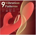 Powerful High Frequency Rabbit Vibrator Vibrating & Flapping Patterns Red Gold