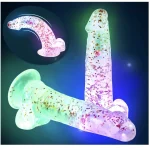 Realistic Clear Dildo with Suction Cup Vibrating Modes Inches Glam In The Dark