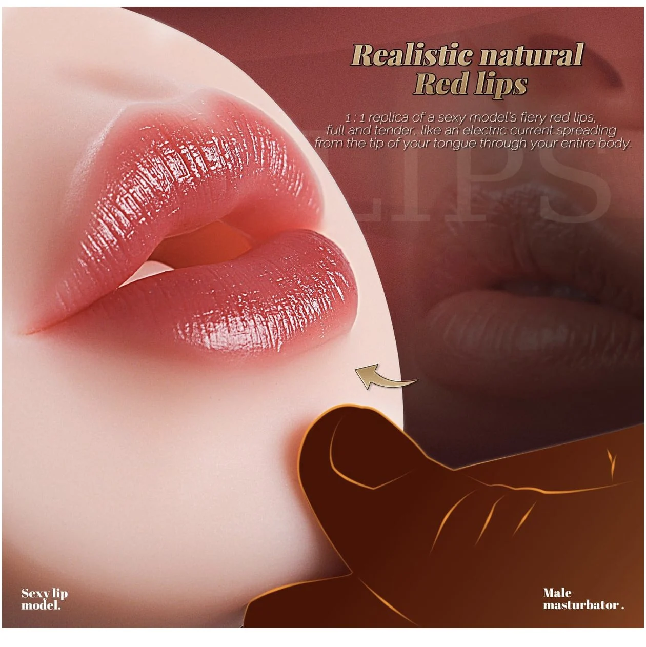 Realistic Textured Male Masturbator Pocket Cherry Lips