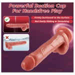 Realistic Thrusting Silicone Vibrating Dildo with in Thrusting Vibration Modes Inches Caramel