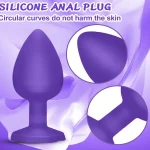 Silicone Rose Base Luxe Anal Plug Set Purplex