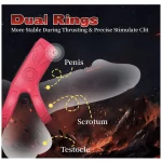 Silicone Cock Ring Set with Mini Vibrator Piece Set Red Black Blue