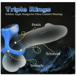 Silicone Cock Ring Set with Mini Vibrator Piece Set Red Black Blue