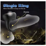 Silicone Cock Ring Set with Mini Vibrator Piece Set Red Black Blue
