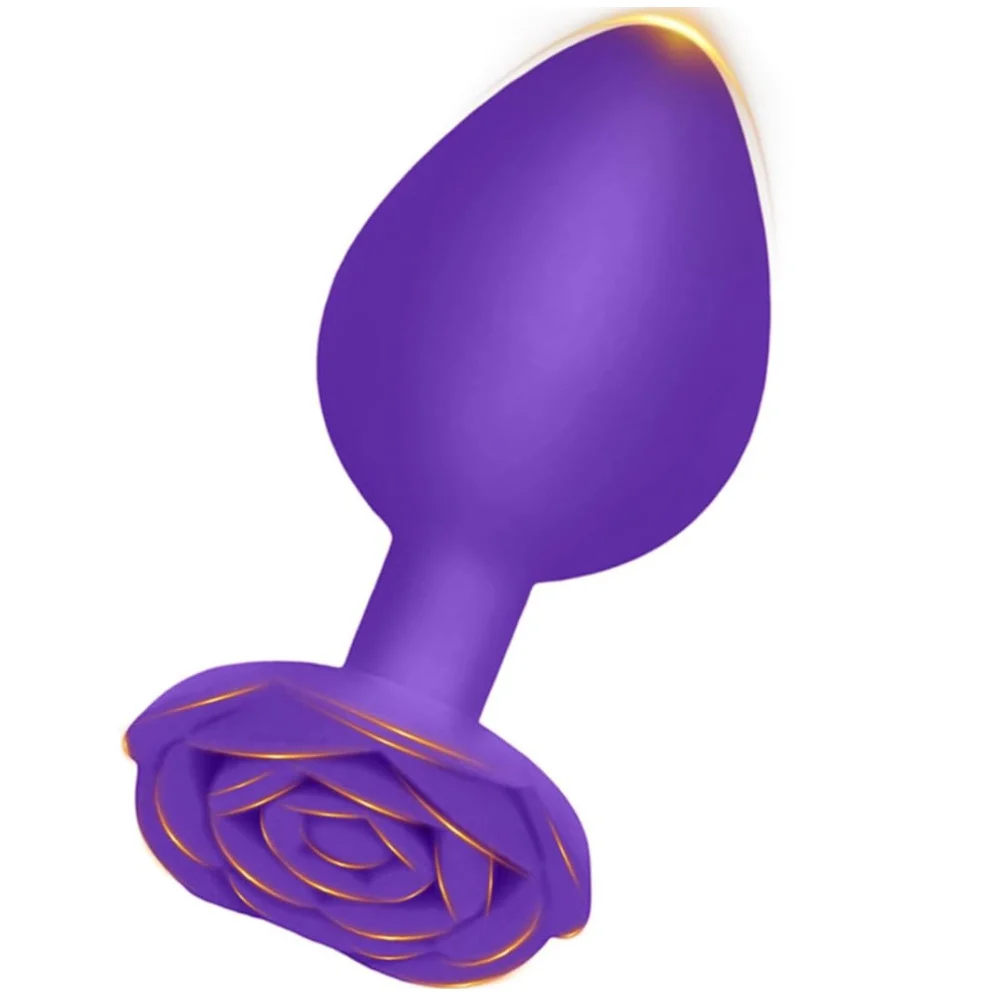 Silicone Rose Base Luxe Anal Plug Set Purplex