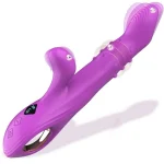 Thrusting Finger Like Rabbit Vibrator with Thrusting & Rotating Beads Vibration Modes LCD Display Purple