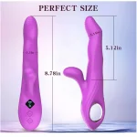 Thrusting Finger Like Rabbit Vibrator with Thrusting & Rotating Beads Vibration Modes LCD Display Purple