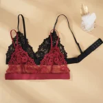 Unlined Transparent Lace Bralette BLACK