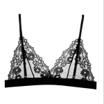 Unlined Transparent Lace Bralette BLACK