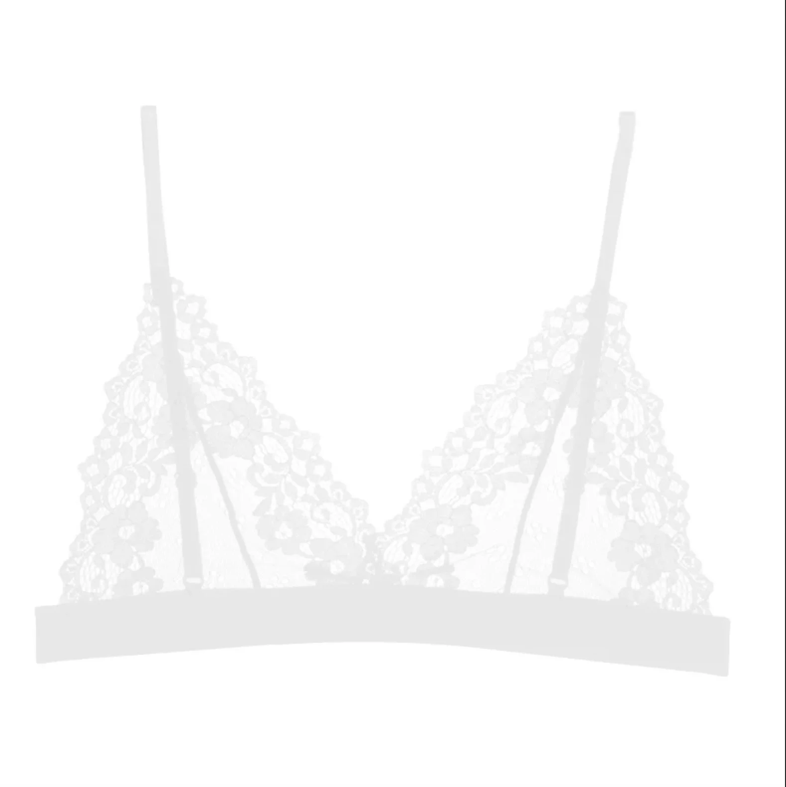 Unlined Transparent Lace Bralette WHITE