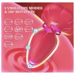 Vibrating Rotating Butt Plug with APP Remote Control & Vibrating Modes Red Rose