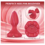 Vibrating Rotating Butt Plug with APP Remote Control & Vibrating Modes Red Rose