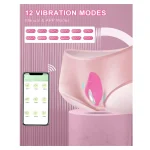 APP Controlled Wearable Vibrating Panties with Vibration Modes Pink
