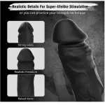 Classic Vibrator Dildo Wand Waterproof Silicone Black