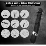 Classic Vibrator Dildo Wand Waterproof Silicone Black