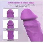 Classic Vibrator Dildo Wand Waterproof Silicone Purple