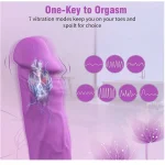 Classic Vibrator Dildo Wand Waterproof Silicone Purple