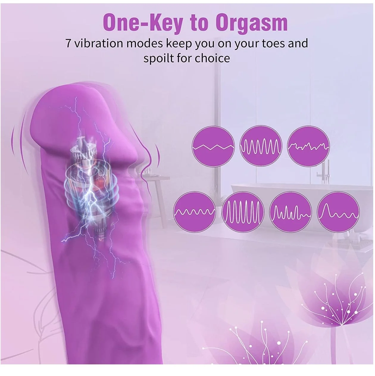 Classic Vibrator Dildo Wand Waterproof Silicone Purple