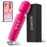 Cordless Erotic Wand Massager Powerful Vibration App Controlled Pink