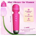 Cordless Erotic Wand Massager Powerful Vibration App Controlled Pink