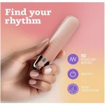 Pocket sized Quiet Bullet Vibrator with Pleasure Modes Full Silicone Pastel Pink