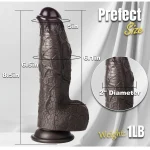 Realistic Silicone Curve BBC Dildo with Suction Cup Inch Cocoa