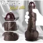 Realistic Silicone Curve BBC Dildo with Suction Cup Inch Cocoa