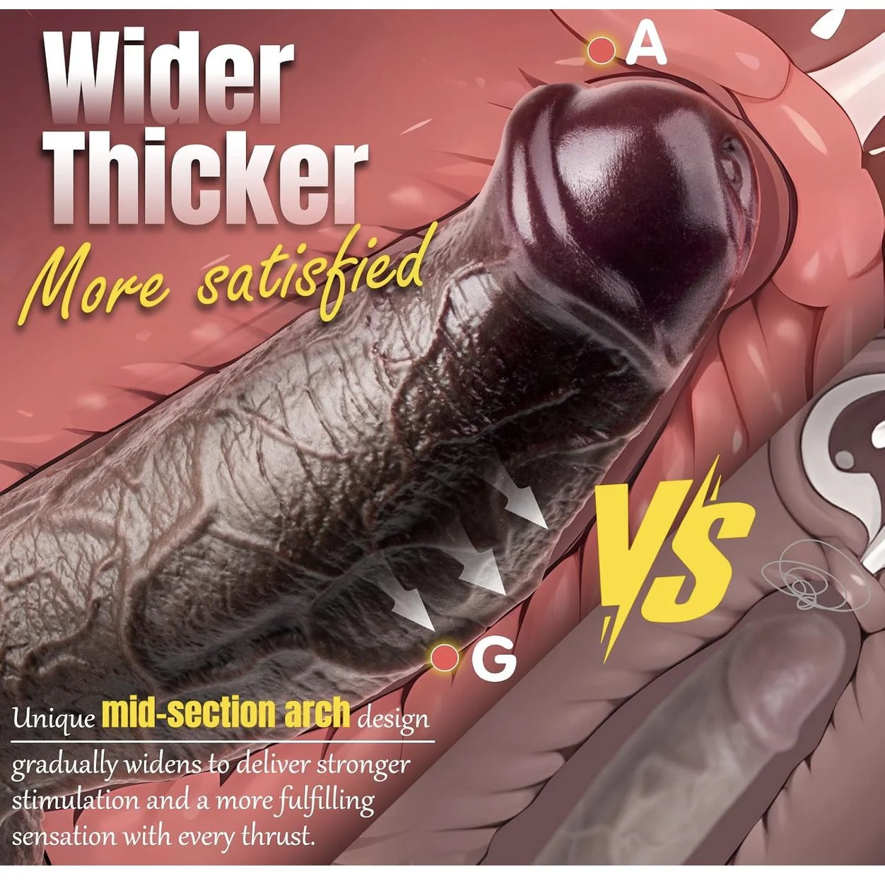 Realistic Silicone Curve BBC Dildo with Suction Cup Inch Cocoa