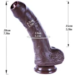 Realistic Uncut Foreskin Dildo Movable Dual Density Silicone with Suction Cup inch Cocoa