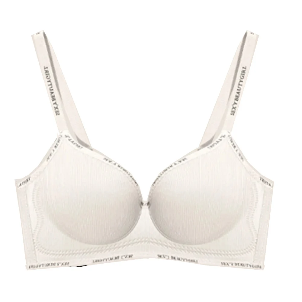Seamless Push Up Bra lette with Graffiti Print Nude