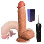 Realistic Rotating 8.5 Inch Dildo with Suction Cup - Beige